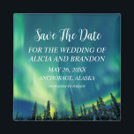 Northern Lights Aurora Borealis Wedding Magnet<br><div class="desc">Elegant,  modern,  trendy Aurora Borealis Wedding,  Save the Date magnet. Northern Lights,  Alaska. You can personalise it with your details.</div>