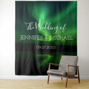 Northern Lights Aurora Borealis Wedding Tapestry