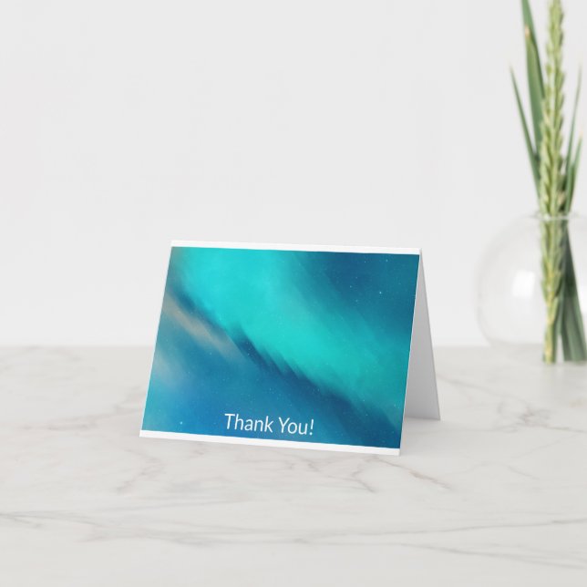 Northern Lights Aurora Thank You Card (Front)