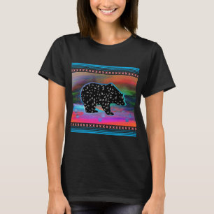 Northern Lights Bear Colourful Design T-Shirt