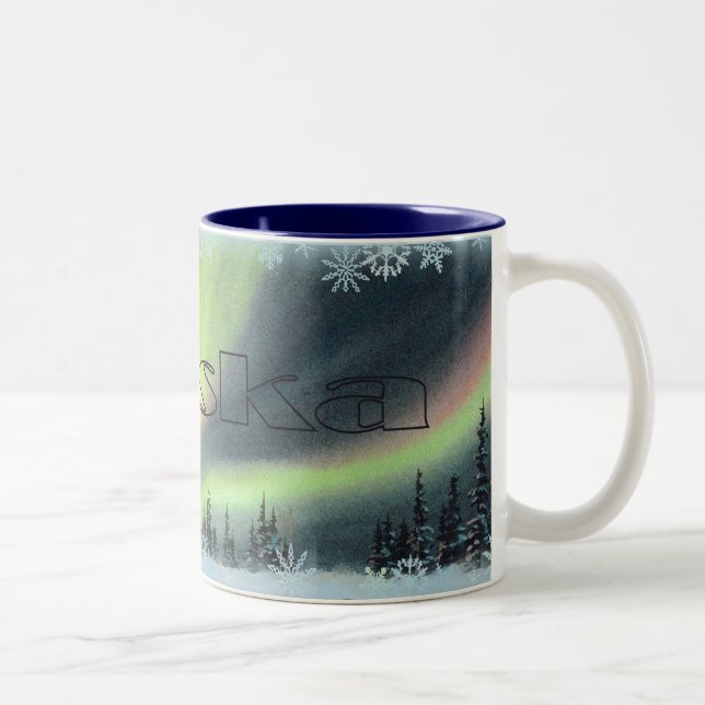 NORTHERN LIGHTS by SHARON SHARPE Two-Tone Coffee Mug (Right)