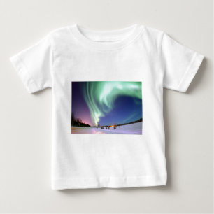 Northern Lights Chic Ribbon Of Lights Jade Glow Baby T-Shirt