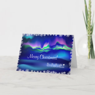 Northern lights  Christmas  felicitation Holiday Card