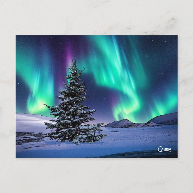 Northern Lights Christmas - Postcard (Front)