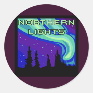 Northern Lights Classic Round Sticker