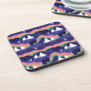 Northern Lights Cork-Backed Coasters