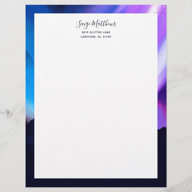 Northern Lights Custom Letterhead (Front)