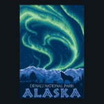 Northern Lights - Denali National Park, Alaska Poster<br><div class="desc">Northern Lights - Denali National Park,  Alaska - Vintage Travel Poster was created in 2007. This image depicts scenes from Denali National Park,  AK.</div>