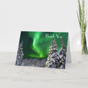 Northern lights during winter card