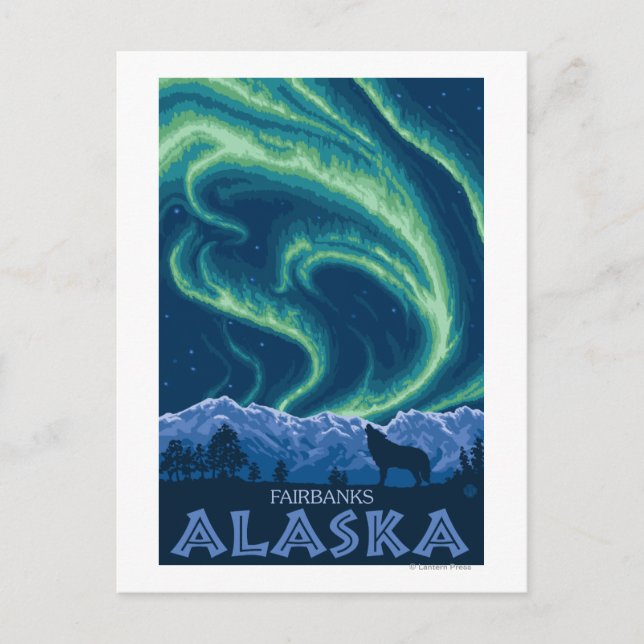 Northern Lights - Fairbanks, Alaska Postcard (Front)