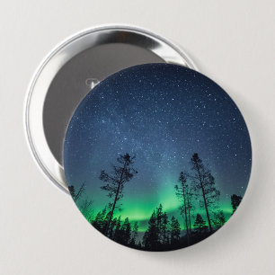 Northern Lights Forest 10 Cm Round Badge