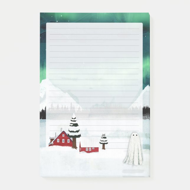 Northern Lights - Ghost Lined Writing  Post-it Notes (Front)