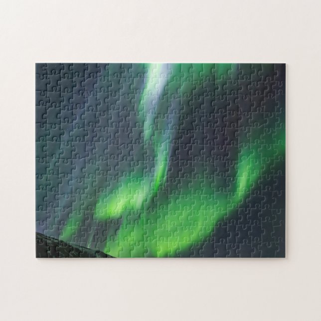 Northern Lights Glowing | North Iceland Jigsaw Puzzle (Horizontal)