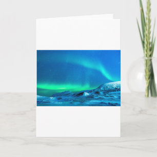 Northern lights green landscape abstract Alaska Holiday Card