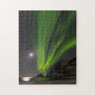 Northern LightS   Haukland Beach Island Norway Jigsaw Puzzle