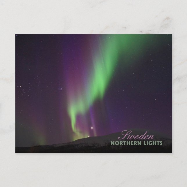 Northern Lights in Lappland, Sweden Postcard (Front)