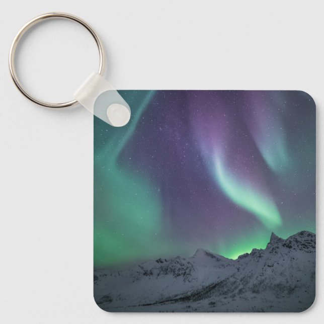 Northern Lights Landscape Photo Key Ring (Front)