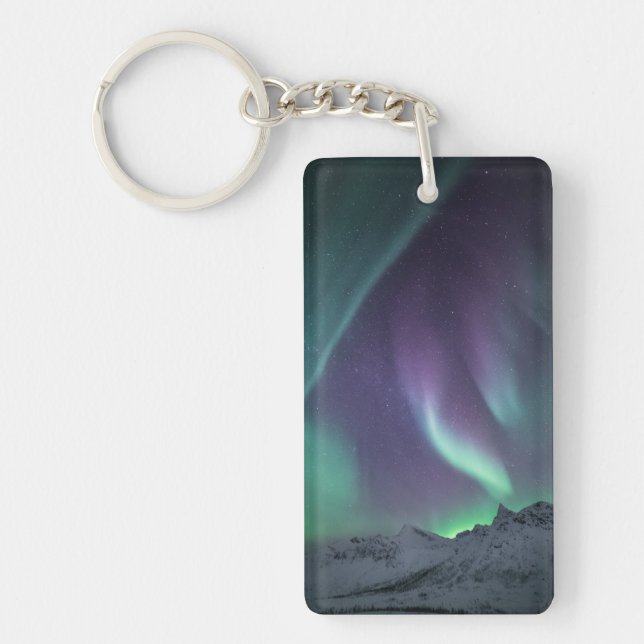 Northern Lights Landscape Photo Key Ring (Front)