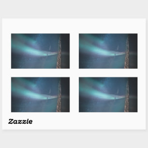 Northern Lights Milky Way Rectangular Sticker