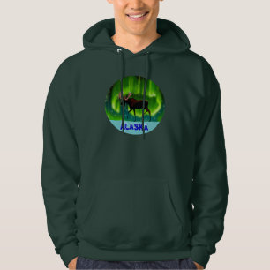 Northern Lights Moose Hoodie