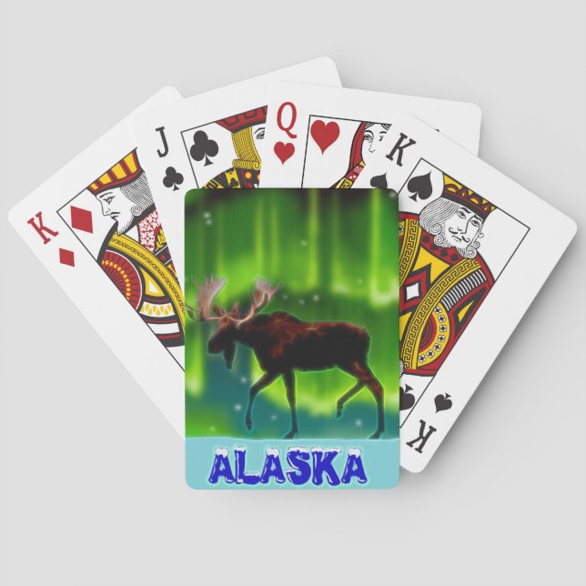 Northern Lights Moose Playing Cards (Back)