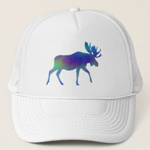 Northern Lights Moose Trucker Hat