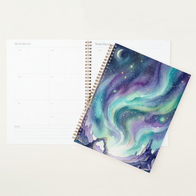 Northern Lights Night Sky Romantic Landscape Planner (Display)