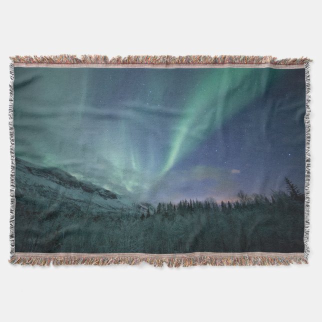 Northern Lights North Norway Throw Blanket (Front)