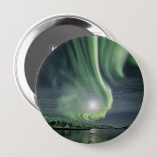 Northern Lights Norway 10 Cm Round Badge