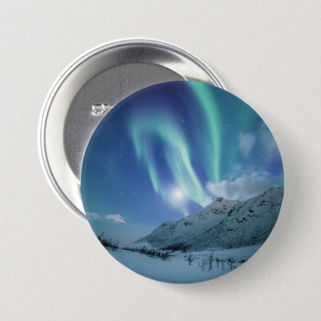 Northern Lights Norway 7.5 Cm Round Badge (Front & Back)