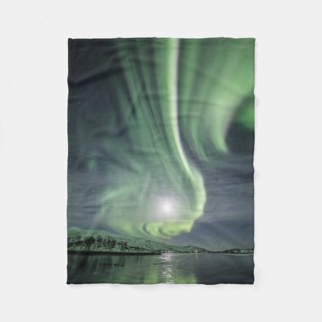 Northern Lights Norway Fleece Blanket (Front)