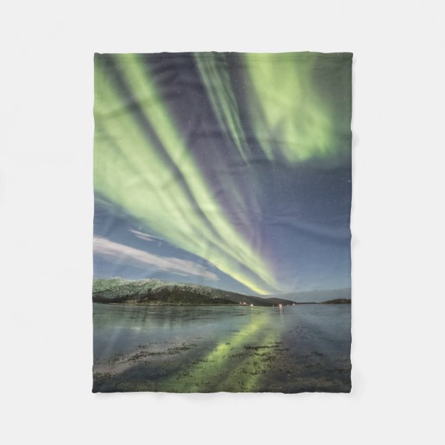 Northern Lights Norway Fleece Blanket (Front)