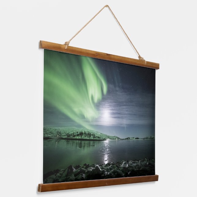 Northern Lights Norway Hanging Tapestry (Angled)