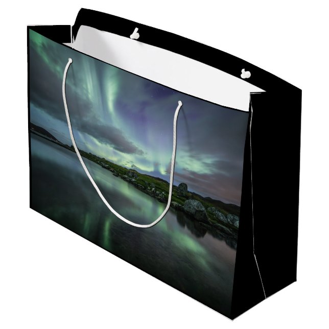 Northern Lights Norway Large Gift Bag (Back Angled)