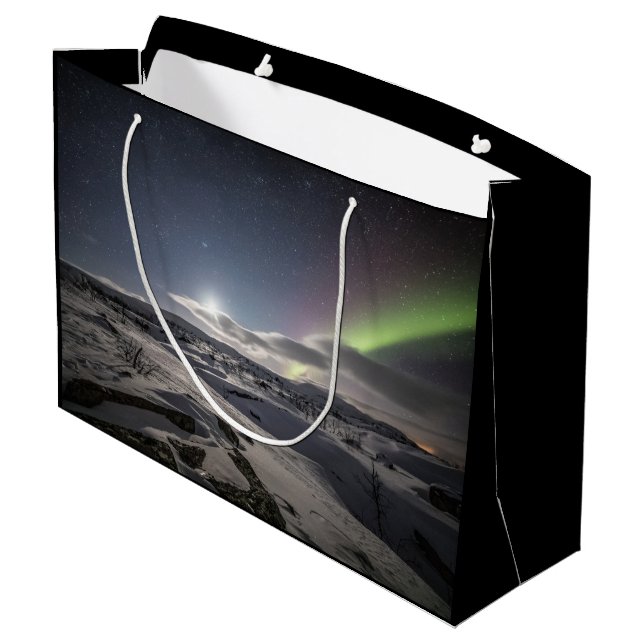 Northern Lights Norway Large Gift Bag (Back Angled)