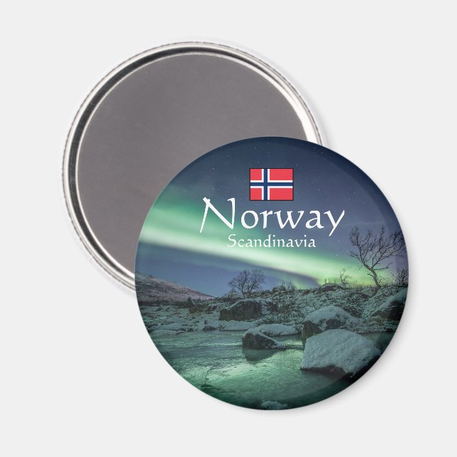 Northern Lights Norway Magnet (Front/Back)