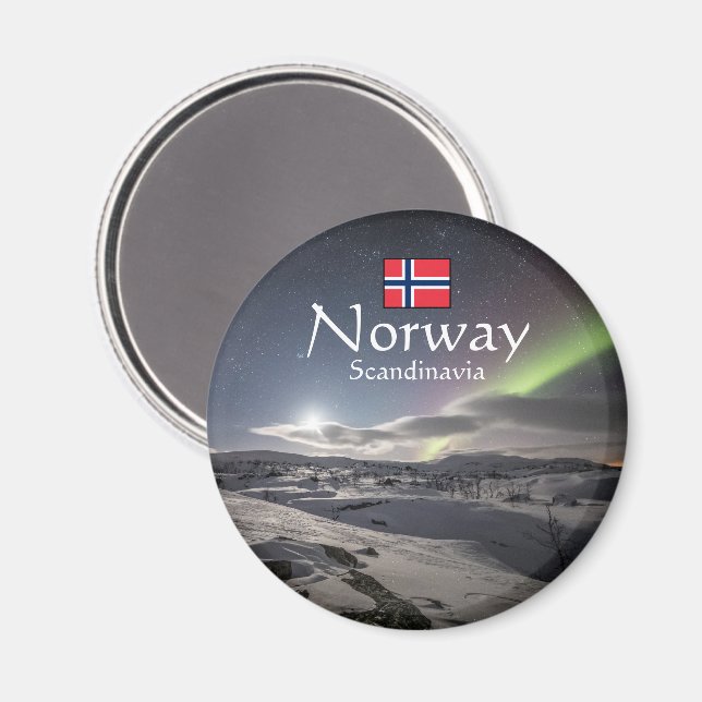 Northern Lights Norway Magnet (Front/Back)
