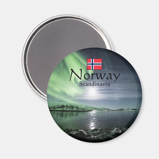 Northern Lights Norway Magnet (Front/Back)