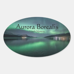 Northern Lights Norway Oval Sticker
