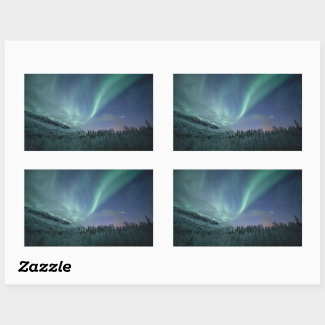 Northern Lights Norway Rectangular Sticker (Sheet)