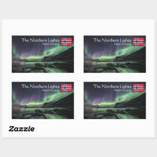 Northern Lights Norway Rectangular Sticker