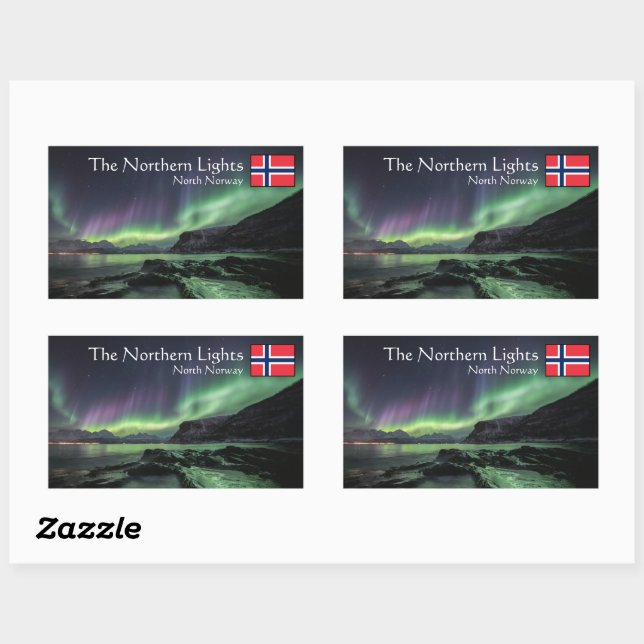 Northern Lights Norway Rectangular Sticker (Sheet)