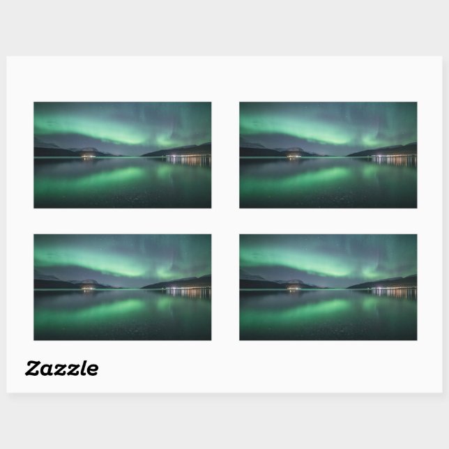 Northern Lights Norway Rectangular Sticker (Sheet)