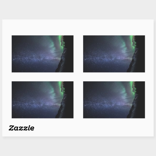 Northern Lights Norway Rectangular Sticker (Sheet)