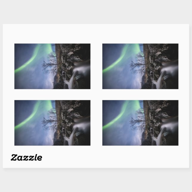 Northern Lights Norway Rectangular Sticker (Sheet)
