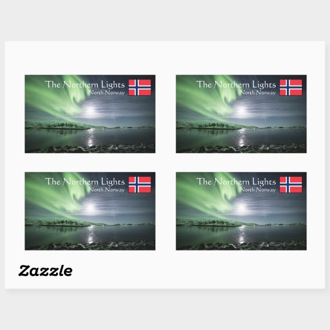 Northern Lights Norway Rectangular Sticker (Sheet)