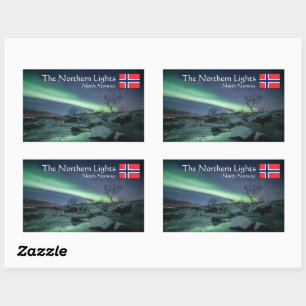 Northern Lights Norway Rectangular Sticker