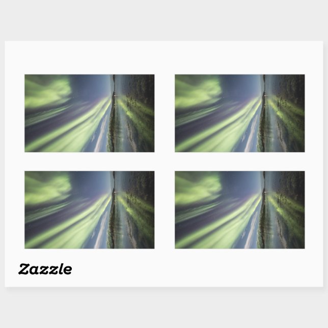 Northern Lights Norway Rectangular Sticker (Sheet)