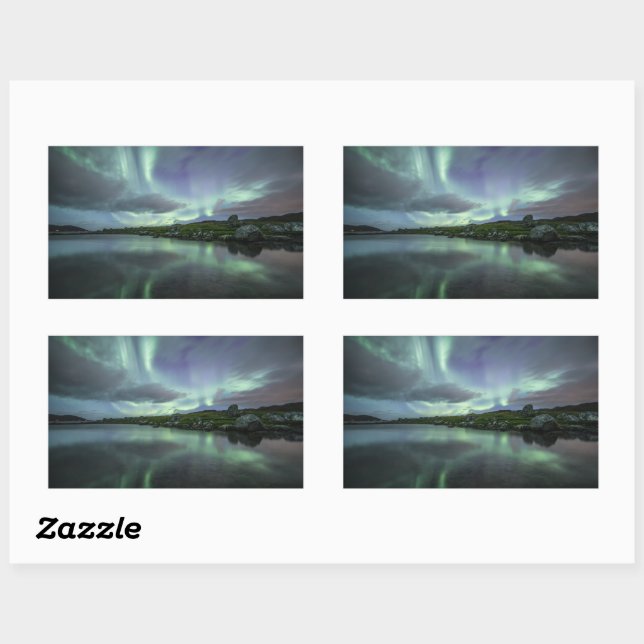 Northern Lights Norway Rectangular Sticker (Sheet)