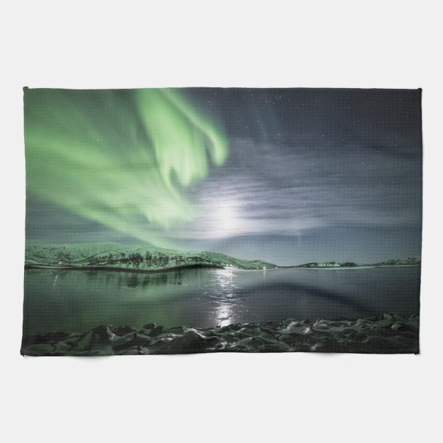 Northern Lights Norway Tea Towel (Horizontal)